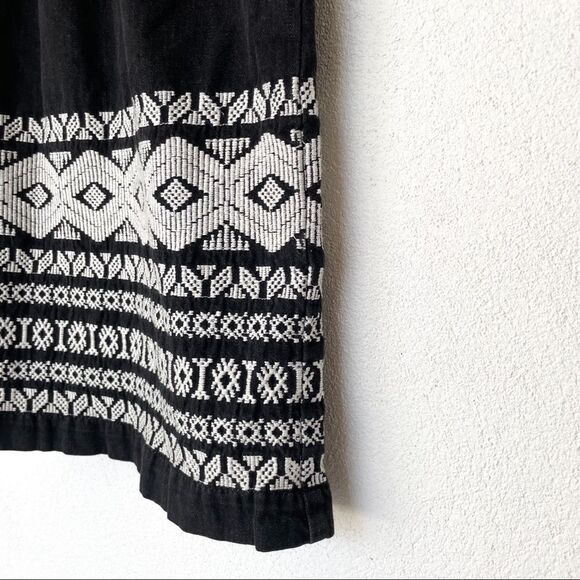 Topshop Moto Black Boho Geometric Embroidered Mini Dress Size 2 - Picture 10 of 12